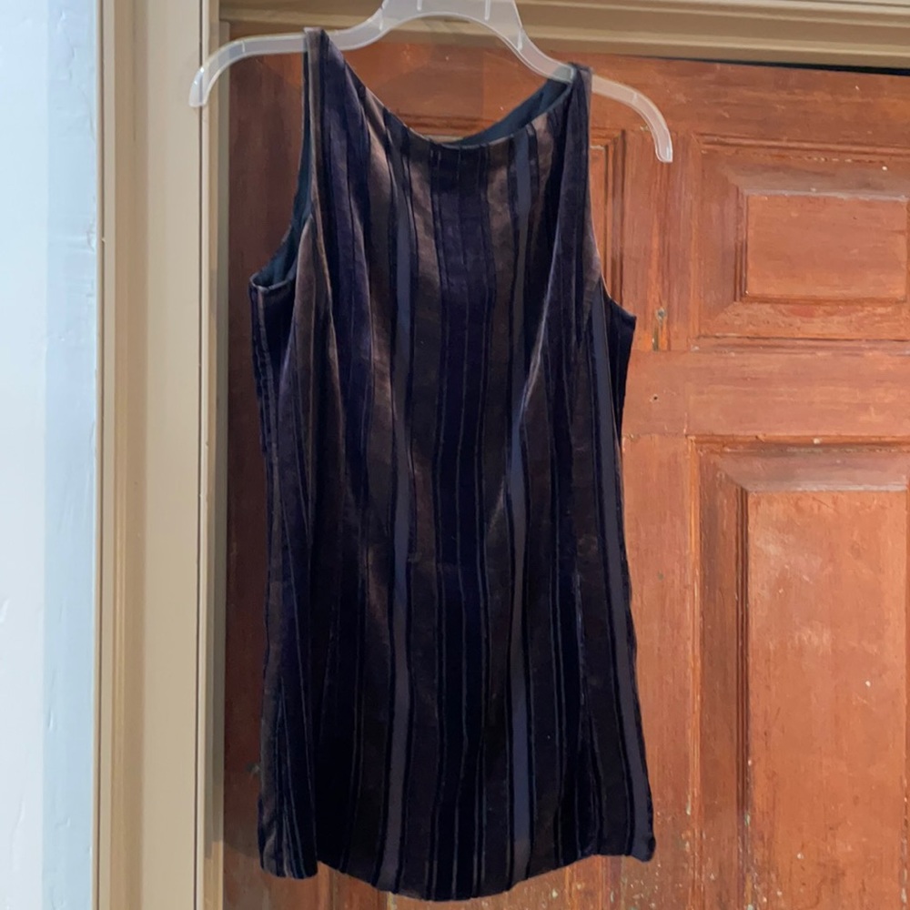 Emporio Armani velvet and chiffon striped top